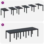 Conjunto de Jantar HKH de 13 Peças com Almofadas Vime Polimérico, Mesa de Jardim HKH 150x100x73 Cm Vime Polimérico, Cadeiras de Jardim HKH com Almofadas 4 Pcs Vime Polimérico - Antracite