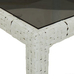 HKH Mesa de Jantar de Jardim Branca Rattan Sintético - Branco