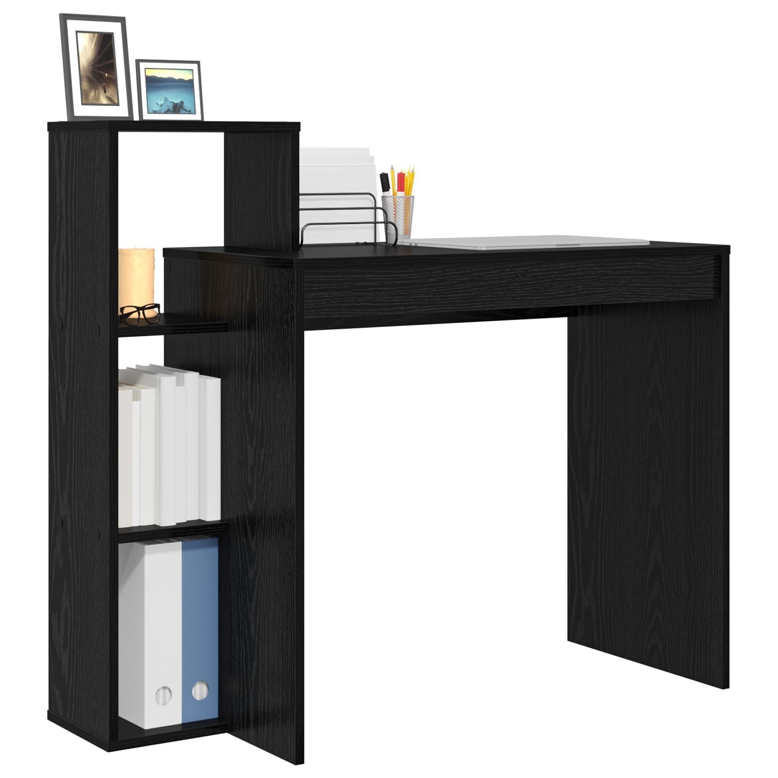 HKH Mesa de Computador em Madeira Carvalho Negro