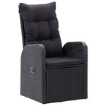 HKH Conjunto de Jantar de 5 Peças com Almofadas de Rattan e Acácia - Preto