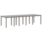 Conjunto de Jantar HKH de 13 Peças com Almofadas Cinza Claro Rattan Poli, Mesa de Jardim HKH Cinza Claro 150x100x73 Cm Rattan Poli, Cadeiras de Jardim HKH com Almofadas 4 Pcs Cinza Claro Rattan Poli - Cinzento-claro