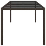 HKH Mesa de Jantar de Jardim Rattan Poliéster - Castanho
