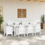 HKH Conjunto de Jantar para Jardim de 9 Peças Polyrattan - Branco