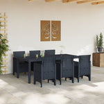 HKH Conjunto de Jantar de 7 Peças para Jardim Polirattan - Antracite