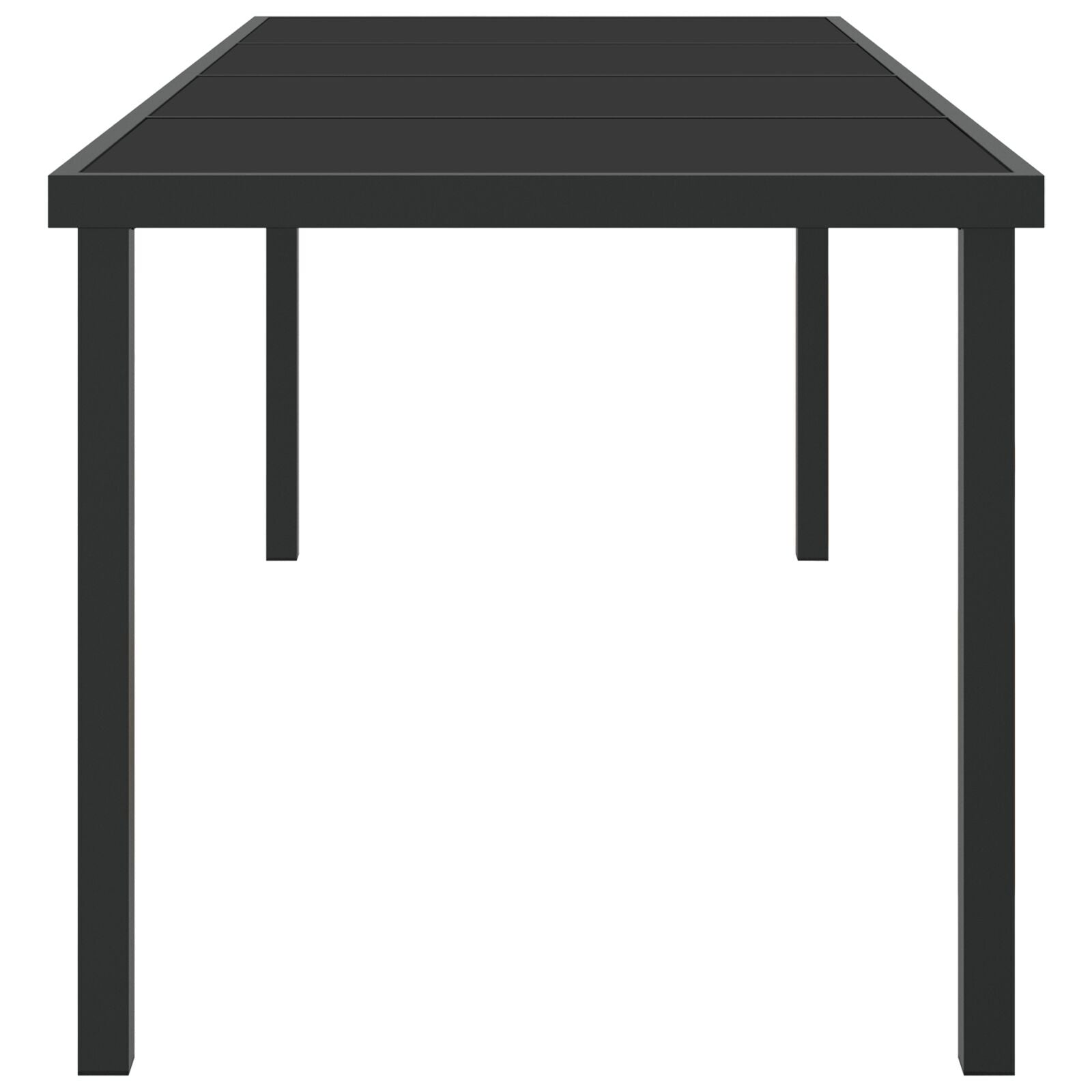 Mesa de Jardim HKH Preta 200x80x73 Cm em Vidro Temperado - Antracite