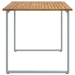 Mesa de Jantar Externa HKH Cinza Aço e Madeira Sólida de Acácia - Cinzento