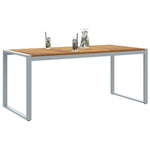 Mesa de Jantar Externa HKH Cinza Aço e Madeira Sólida Acácia - Cinzento