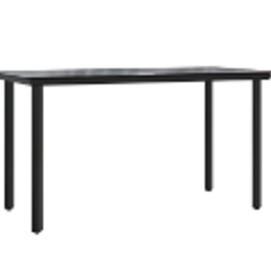 Mesas de Exterior HKH Metal Grande Mesa de Comedor Rectangular - Negro