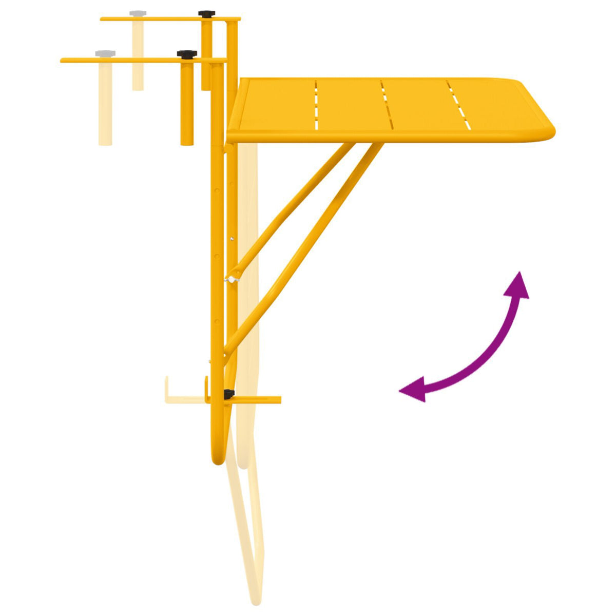 HKH Mesa Suspensa Amarela de Aço Dobrável - Amarelo