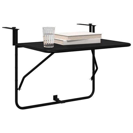 Mesa de balcón plegable HKH Negra Acero - Negro
