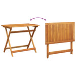 HKH Mesa de Jardim Dobrável Retangular 100x55x75 Cm Madeira Sólida de Acácia - Castanho