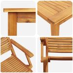 Conjunto de Jantar para o Jardim com 5 Peças - Madeira Sólida de Acácia - Castanho