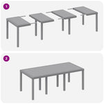 Mesa de Jardim HKH 200x100x73 Cm Polirattan - Cinzento-claro