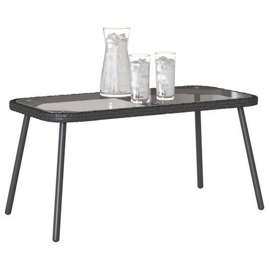 Mesa de Café HKH Preta Vime Sintético - Preto