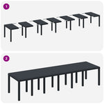 HKH Conjunto de Jantar de Jardim de 15 Peças com Almofadas Rattan Poly com Mesa 200x100x73 Cm + Mesa 150x100x73 + 2 Cadeiras com Almofadas + 4 Cadeiras com Almofadas - Branco