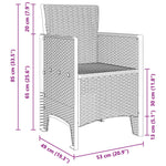 HKH Conjunto de Jantar de Jardim com 7 Peças Poly Rattan - Castanho