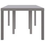 Mesa de Jardim HKH 200x100x73 Cm Polirattan - Cinzento-claro