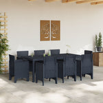 HKH Conjunto de Jantar Jardim 9 Peças Polirattan - Antracite