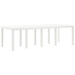 HKH Conjunto de Jantar de Jardim com 9 Peças e Almofadas Cinza Claro em Rattan Sintético - Branco