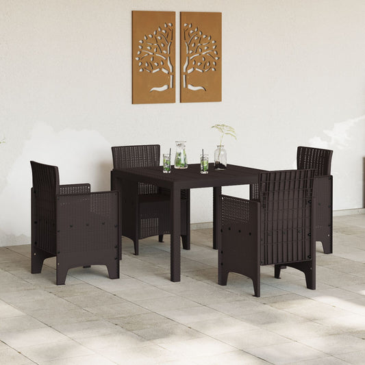HKH Mesa de Jardim Castanha 100x100x73 Cm de Rattan Sintético - Castanho
