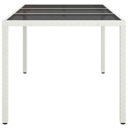 HKH Mesa de Jantar de Jardim Branca Rattan Sintético - Branco