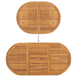 Conjunto de Jantar de Jardim de 7 Peças em Madeira Sólida de Teixeira - Castanho