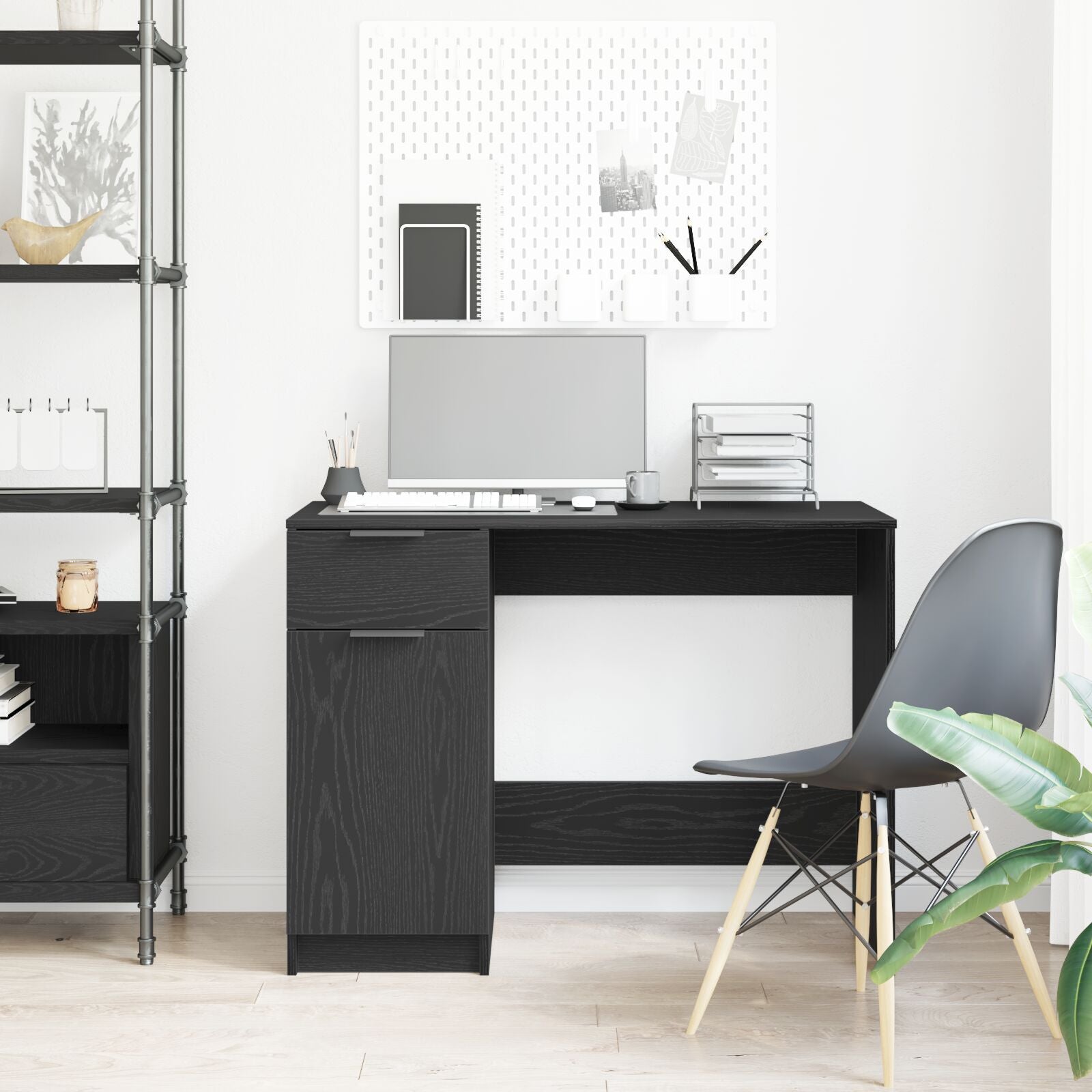 HKH Escritorio Roble - - Hecho de madera de ingeniería - Negro