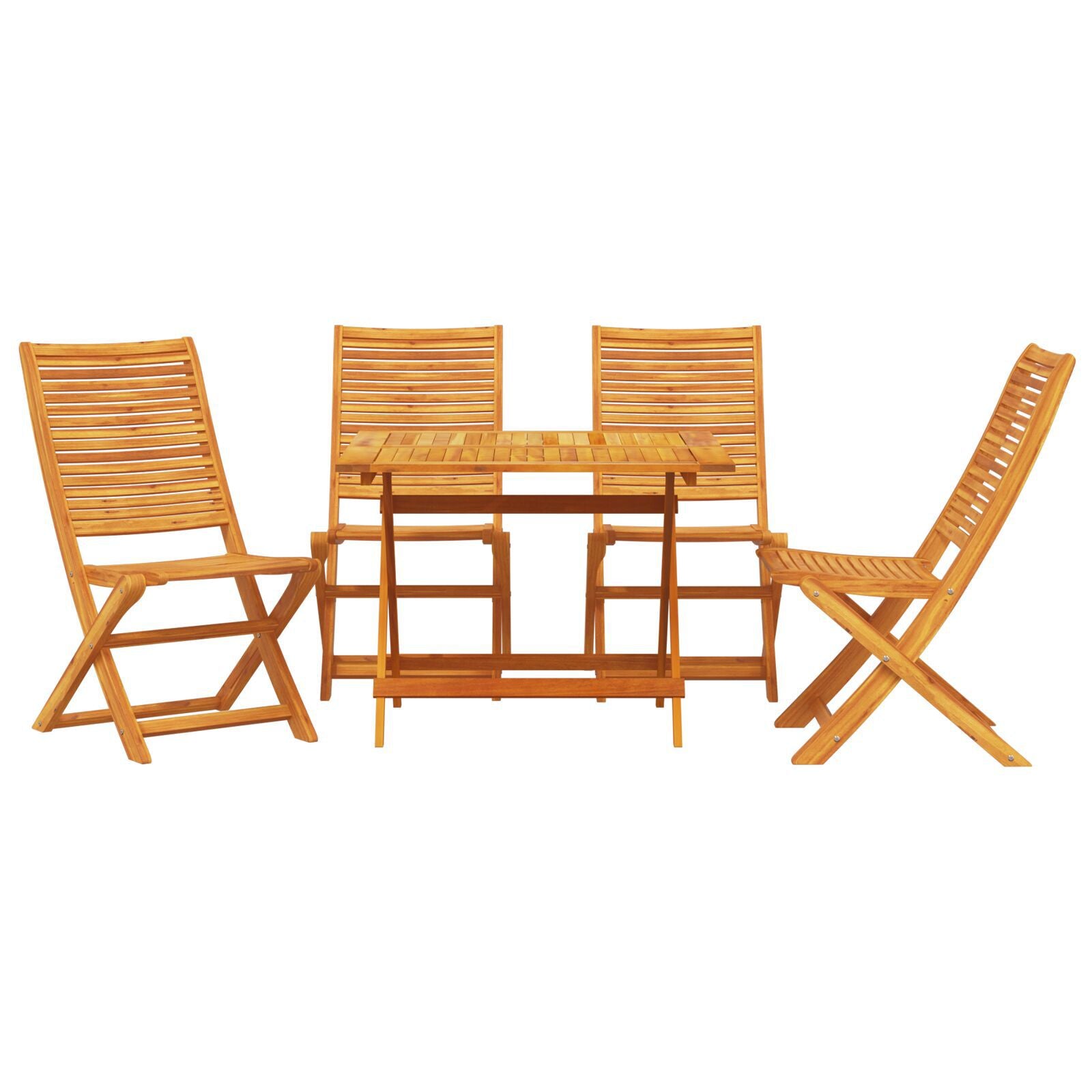 Conjunto de Jantar de Jardim de 5 Peças em Madeira Sólida de Acácia - Castanho