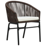 Conjunto de Jantar para Jardim HKH com Almofadas de 10 Peças Rattan de Polipropileno, Mesa de Jardim Extensível HKH Antracite (140-210)x90x73 Cm Aço - Castanho