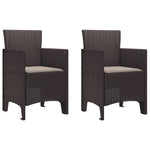 HKH Conjunto de Jantar de Jardim com 3 Peças e Almofadas Castanhas em Rattan Sintético - Castanho
