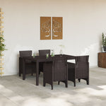 HKH Conjunto de Jantar de 5 Peças Rattan Sintético - Castanho