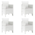 HKH Conjunto de Jantar de Jardim 5 Peças com Almofadas Rattan Sintético - Branco