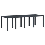 HKH Conjunto de Jantar de 11 Peças com Almofadas Antracite Poli Rattan - Preto