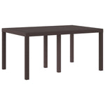 HKH Mesa de Jardim Marrom 150x100x73 Cm em Poly Rattan - Castanho