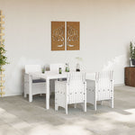 HKH Conjunto de 5 Peças para Jardim com Almofadas Rattan - Branco