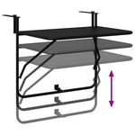 Mesa de Varanda Dobrável HKH Preta Aço - Preto