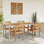 Mesa de Jantar Externa HKH Cinza Aço e Madeira Sólida Acácia - Cinzento