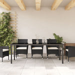 Mesa de Jardim HKH Preta 200x80x73 Cm em Vidro Temperado - Antracite