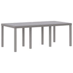 HKH Conjunto de Jantar de 9 Peças com Almofadas em Rattan Sintético Cinza Claro - Cinzento