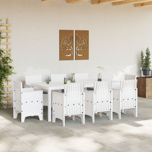HKH Conjunto de Jantar de 9 Peças em Rattan da - Branco