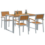 HKH Conjunto de Jantar de 5 Peças Madeira Maciça de Acácia e Metal - Cinzento