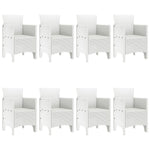 HKH Conjunto de Jantar para Jardim de 9 Peças Polyrattan - Branco