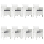 HKH Conjunto de Jantar de 9 Peças em Rattan da - Branco