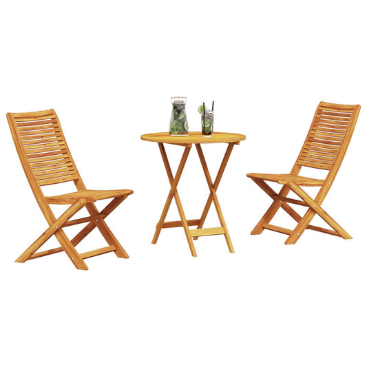 Conjunto de Móveis de Exterior HKH Conjunto de 3 Madeira Natural - Castanho