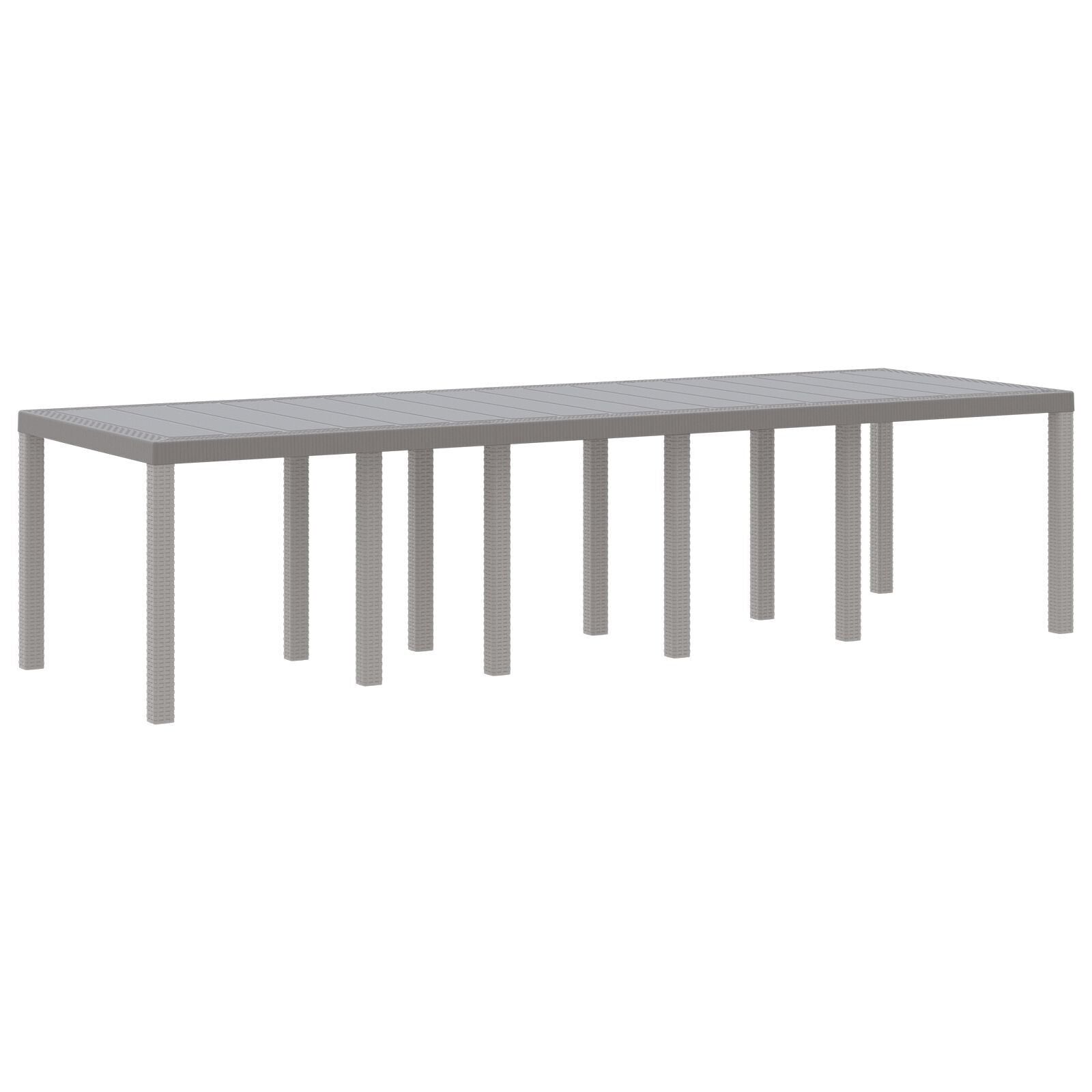 HKH Juego de Comedor de Jardín de 11 Piezas con Cojines de Ratán Sintético con Mesa 150x100x73 Cm + 2 Sillones con Cojines + 4 Sillas con Cojines - Gris Claro