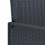 HKH Conjunto de Jantar para Jardim de 9 Peças com Almofadas Rattan Poliéster - Antracite