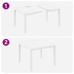 HKH Conjunto de Jantar de 5 Peças para Jardim com Almofadas Rattan Sintético - Branco