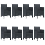 HKH Conjunto de Jantar Jardim 9 Peças Polirattan - Antracite