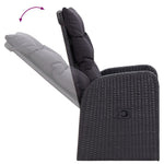 HKH 7 Pcs Conjunto de Bar P/ Jardim C/ Almofadões Vime Pe Cinzento - Cinzeto