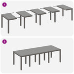 HKH Mesa de Jardim Cinza Claro 250x100x73 Cm Polirattan - Cinzento-claro